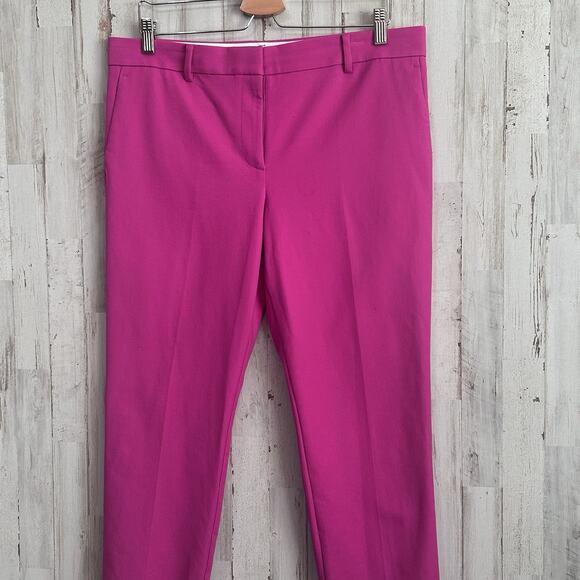 Ann‎ Taylor Eva Ankle Pants 12 Petite Career Pink Stretch Pockets Spring NEW - Picture 3 of 9